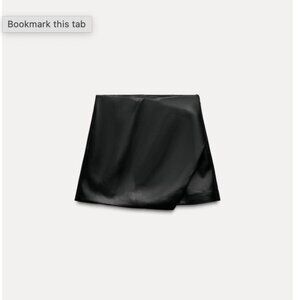 ZARA -ASYMMETRIC FAUX LEATHER SKORT- size M - NWT